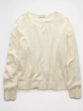 American Eagle Whoa So Soft Notch Neck Sweater - L